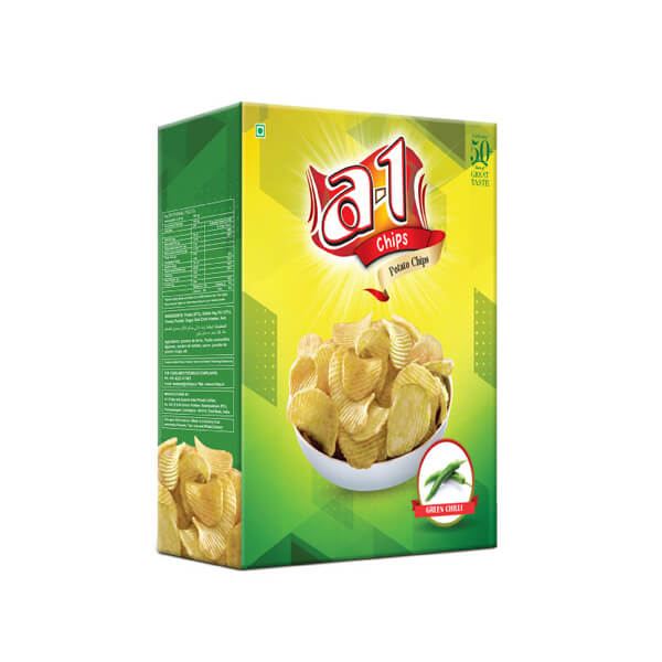 Potato Chips Green Chilly-200 Gm (A1 Chips)