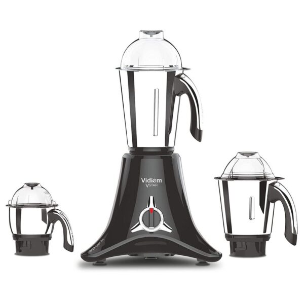 Vidiem MG 523 A VSTAR Chrome 550 Watts Mixer Grinder 110V (Black 3 Jars)