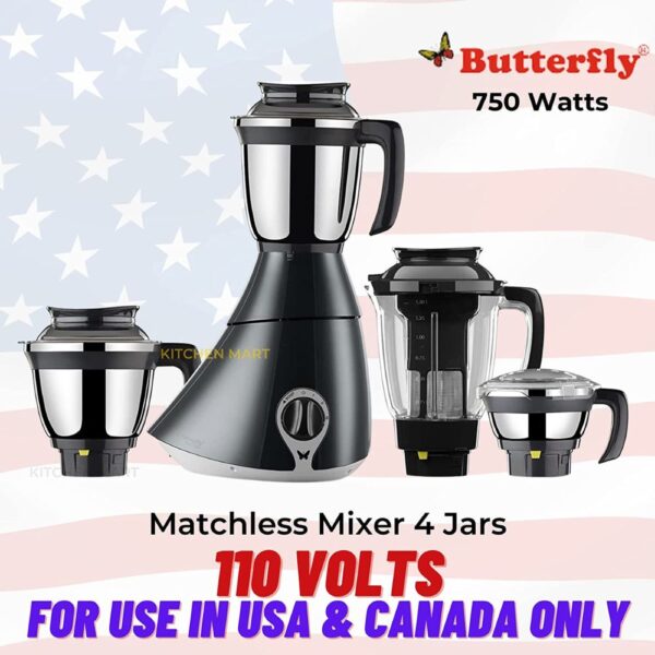 Butterfly 750W Mixer Grinder with 4 Jars (110 V) - Image 2