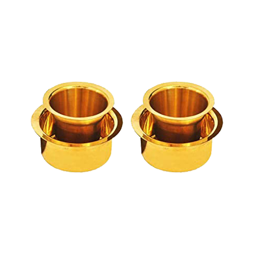 South Indian Coffee Brass Tumbler Cup Set 150 ML Pure Brass Kappi Set of 2