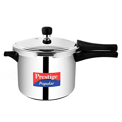 Prestige Popular Induction Base Stainless Steel Outer Lid Pressure Cooker, 5 Liters, Silver