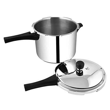 Prestige Popular Induction Base Stainless Steel Outer Lid Pressure Cooker,  5 Liters, Silver - Send Indian Sweets to USA Online